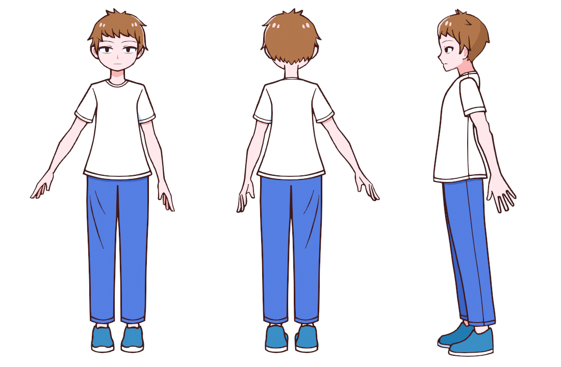 相川佐代のキャラクター設定画、全身