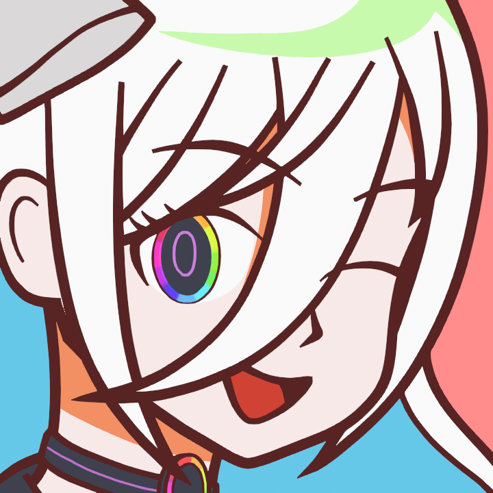 笑顔でウィンクしている絵藍ミツアの顔がアップで写っている