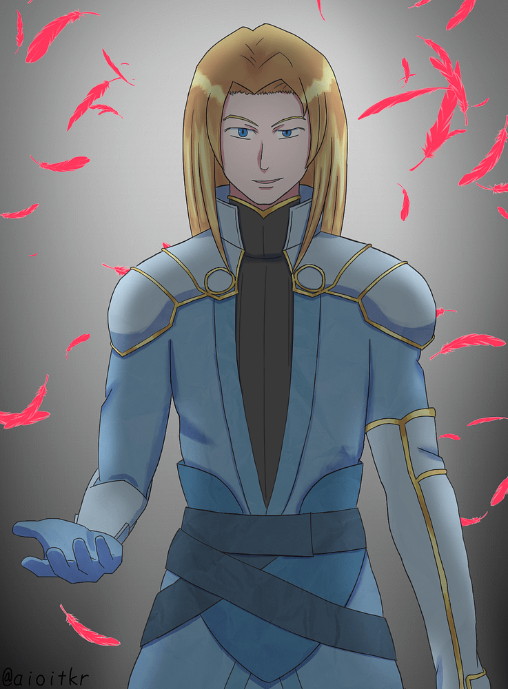 創聖のアクエリオンに出てくるシリウス・ド・アリシアというキャラの絵