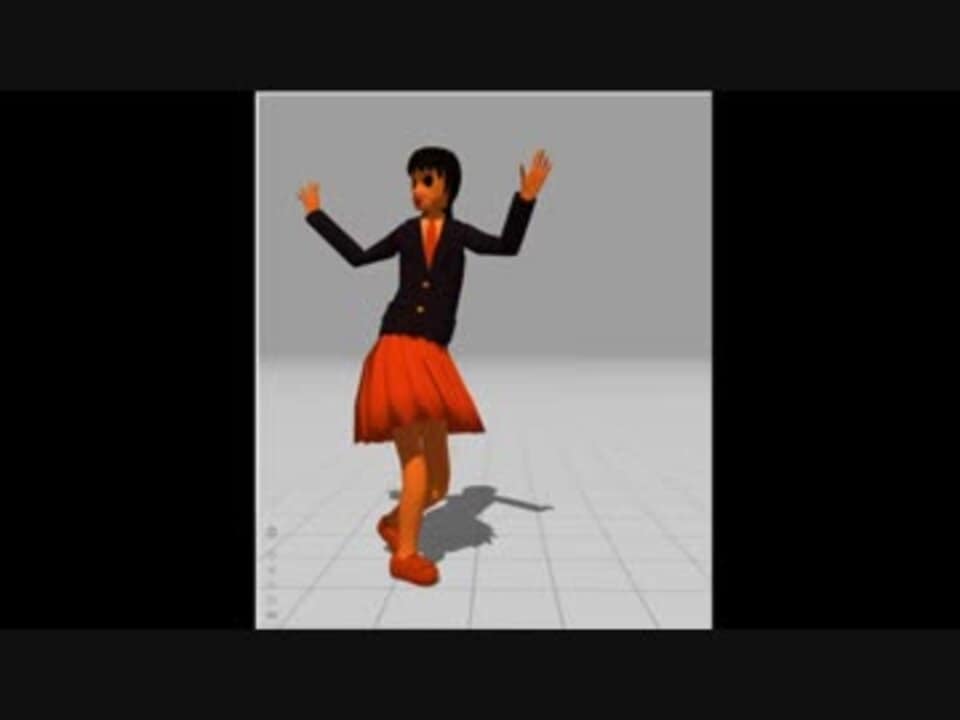 Blenderで作った女子高生をmixamoで踊らせただけの動画のサムネイル