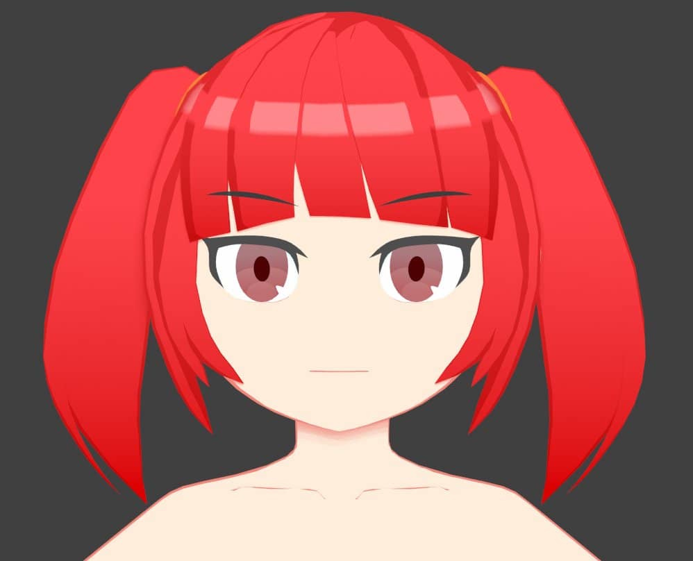 高宮透子3Dモデルの正面顔